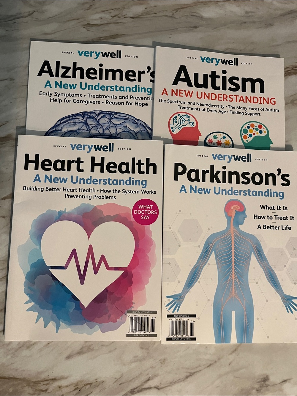 Very Well Special Editions Lot Of 4 Alzheimer’s Autism Heart Health Parkinson’s